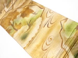 アンティーク　雲に楓・観世水模様織出し袋帯（材料）